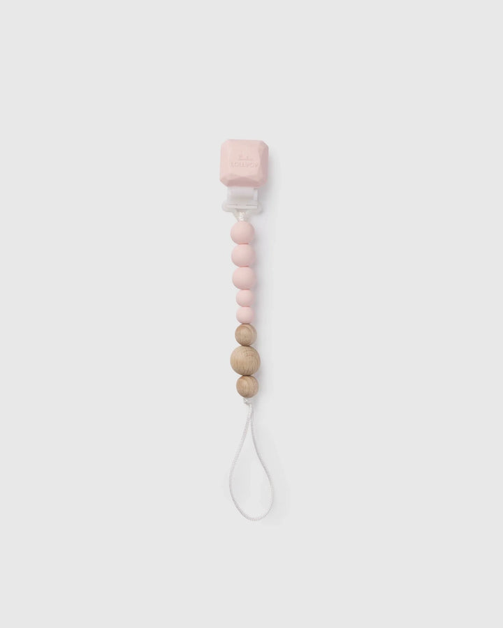 Gem Colour Pop Silicone & Wood Pacifier Clip