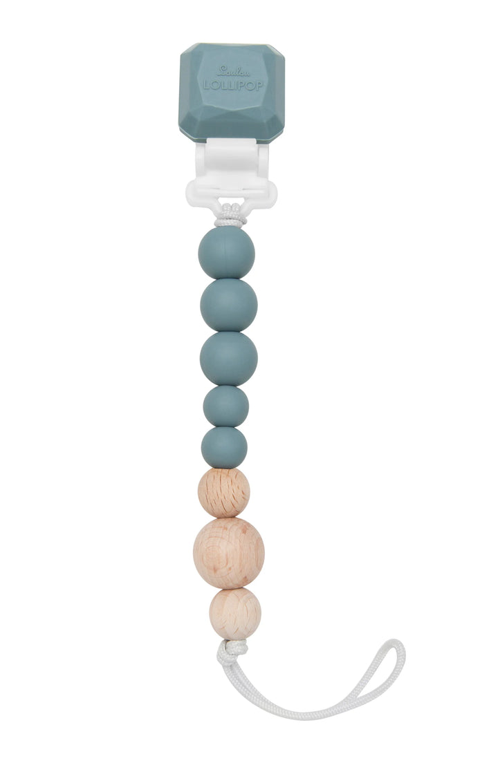Gem Colour Pop Silicone & Wood Pacifier Clip