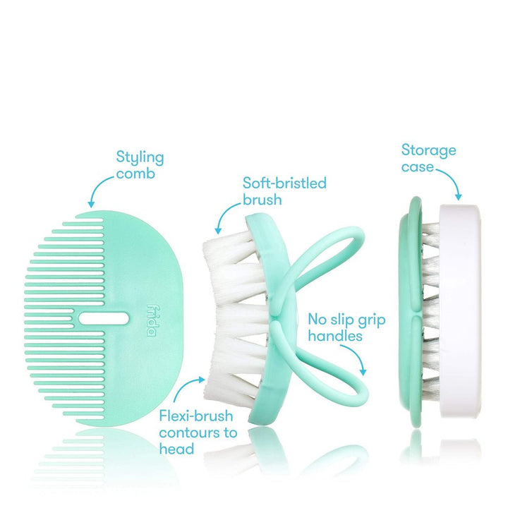 Baby Head-Hugging Hairbrush + Styling Comb Set - Guam Baby Company