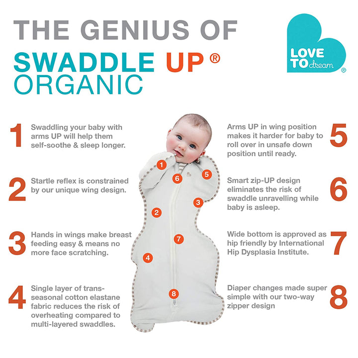 Love To Dream Swaddle UP Organic 1.0 TOG, Cream - Guam Baby Company