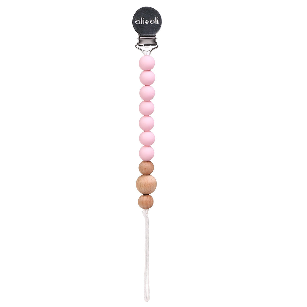 Pink Wood Pacifier Clip - Guam Baby Company