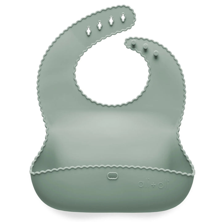 Wavy Mint Silicone Bib - Guam Baby Company