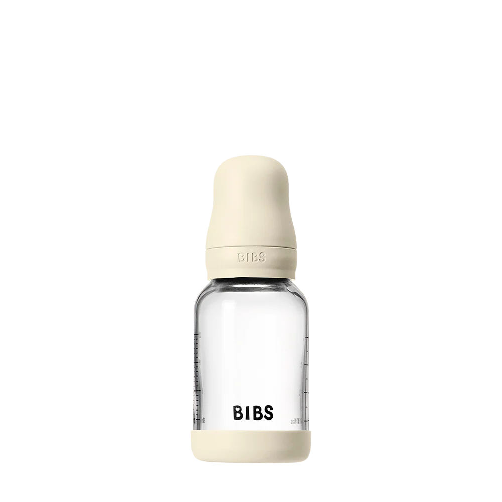 BIBS Baby Glass Bottle Complete Set 110ml Ivory