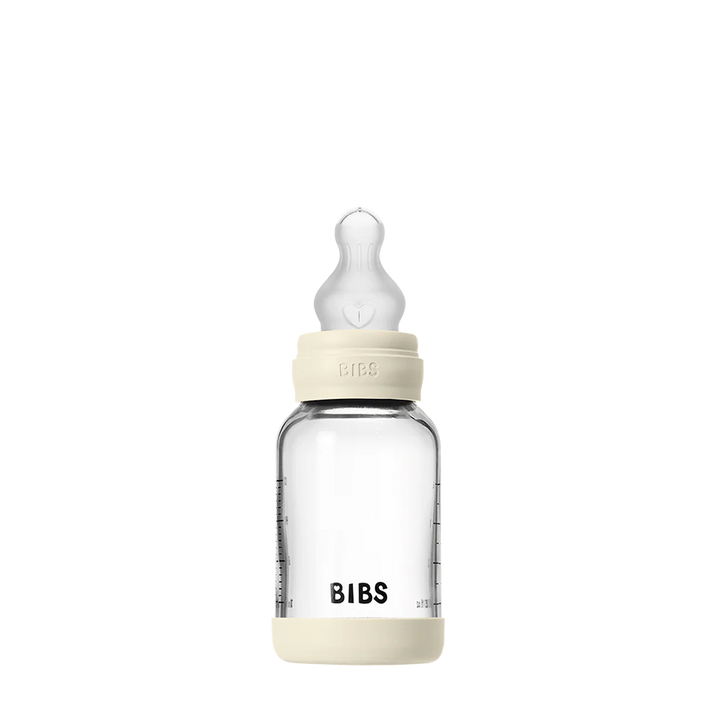 BIBS Baby Glass Bottle Complete Set 110ml Ivory