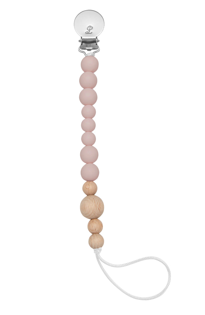 Colour Block Silicone & Wood Pacifier Clip