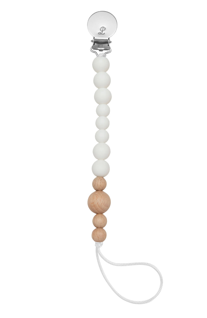 Colour Block Silicone & Wood Pacifier Clip