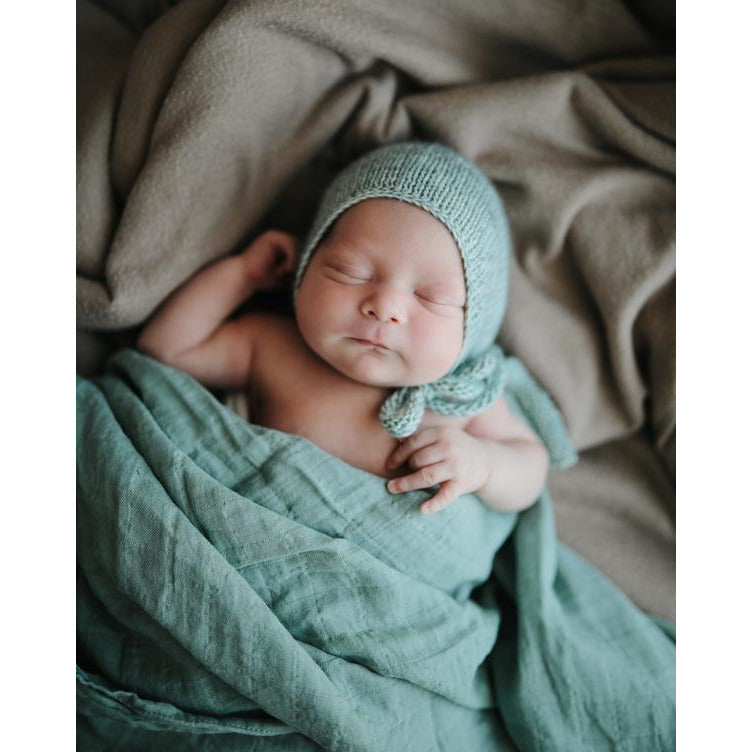Muslin Swaddle Blanket Organic Cotton (Roman Green)