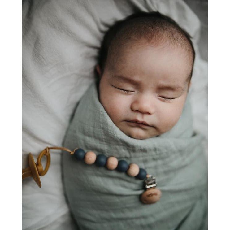 Muslin Swaddle Blanket Organic Cotton (Tradewinds)