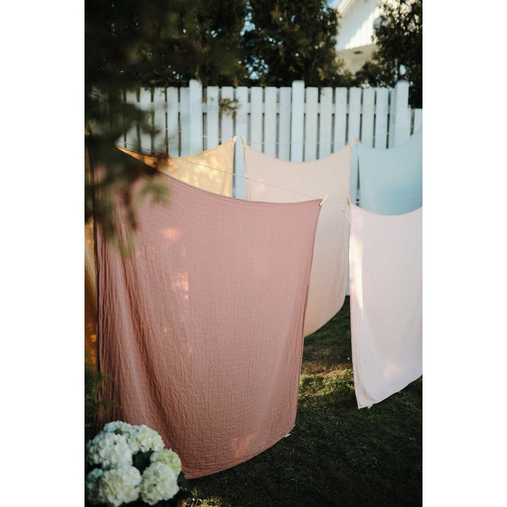 Muslin Swaddle Blanket Organic Cotton (Blush)