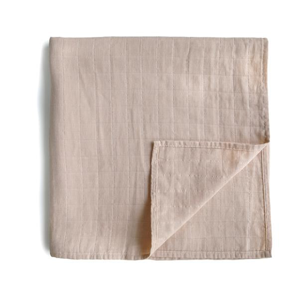 Muslin Swaddle Blanket Organic Cotton (Blush)