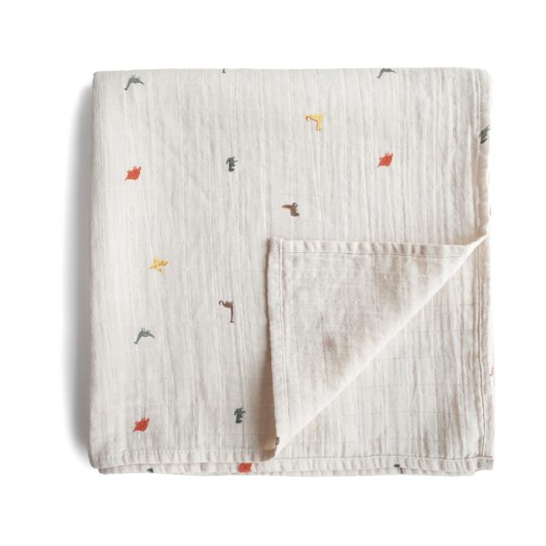 Muslin Swaddle Blanket Organic Cotton (Dinosaurs)