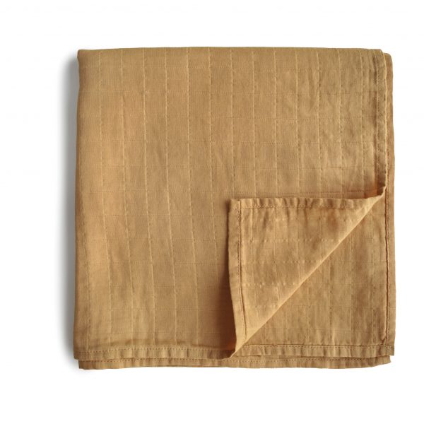 Muslin Swaddle Blanket Organic Cotton (Fall Yellow)