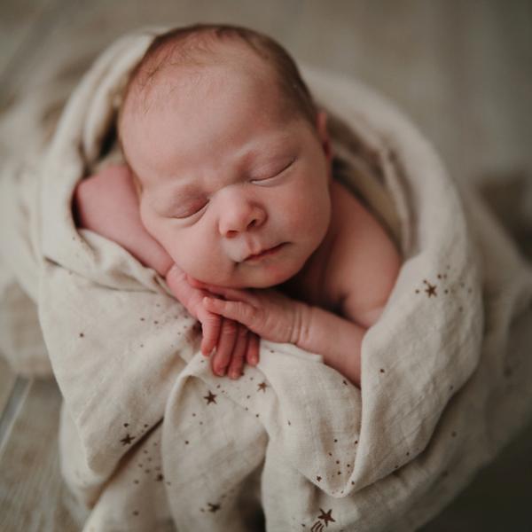 Muslin Swaddle Blanket Organic Cotton (Falling Stars)