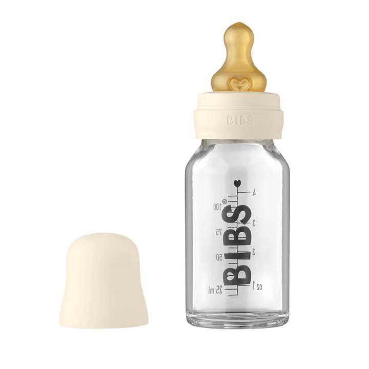 BIBS Baby Glass Bottle Complete Set 110ml Ivory - Guam Baby Company
