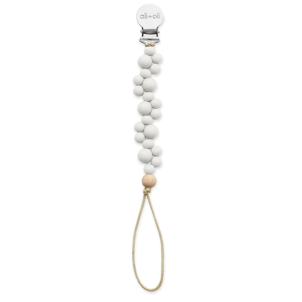 Bubbles (Pure White) Pacifier Clip - Guam Baby Company