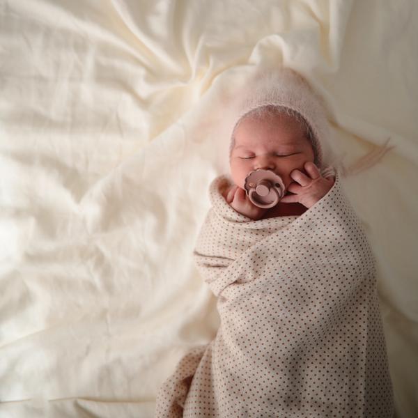 Muslin Swaddle Blanket Organic Cotton (Caramel Polka Dots)