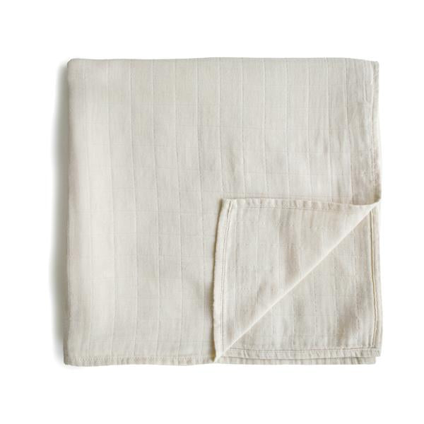 Muslin Swaddle Blanket Organic Cotton (Fog)