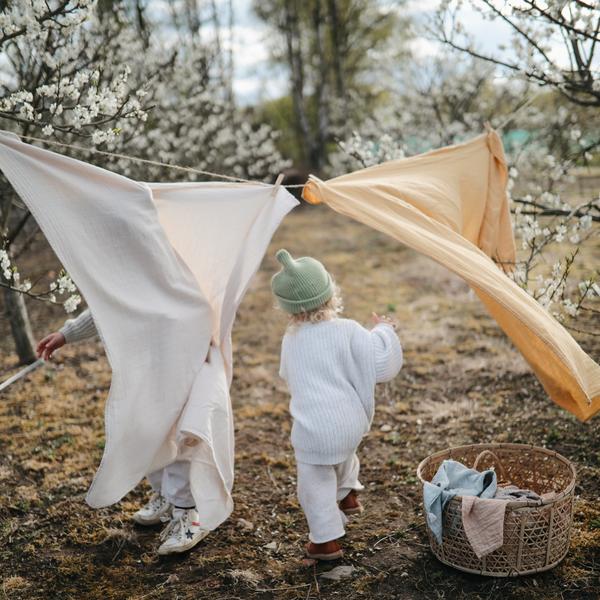 Muslin Swaddle Blanket Organic Cotton (Fog)