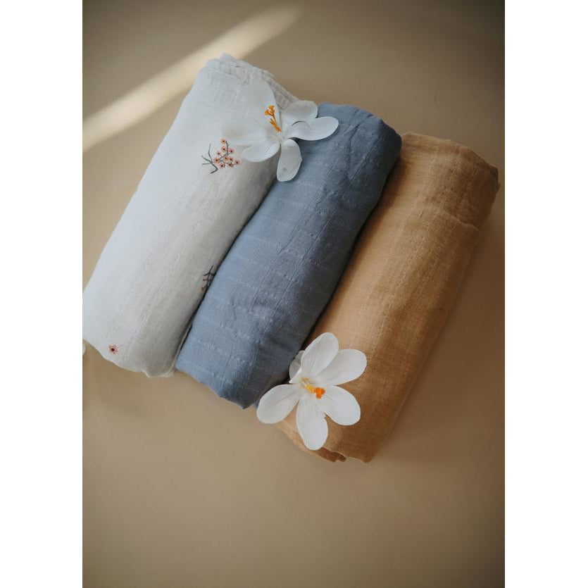 Muslin Swaddle Blanket Organic Cotton (Tradewinds)
