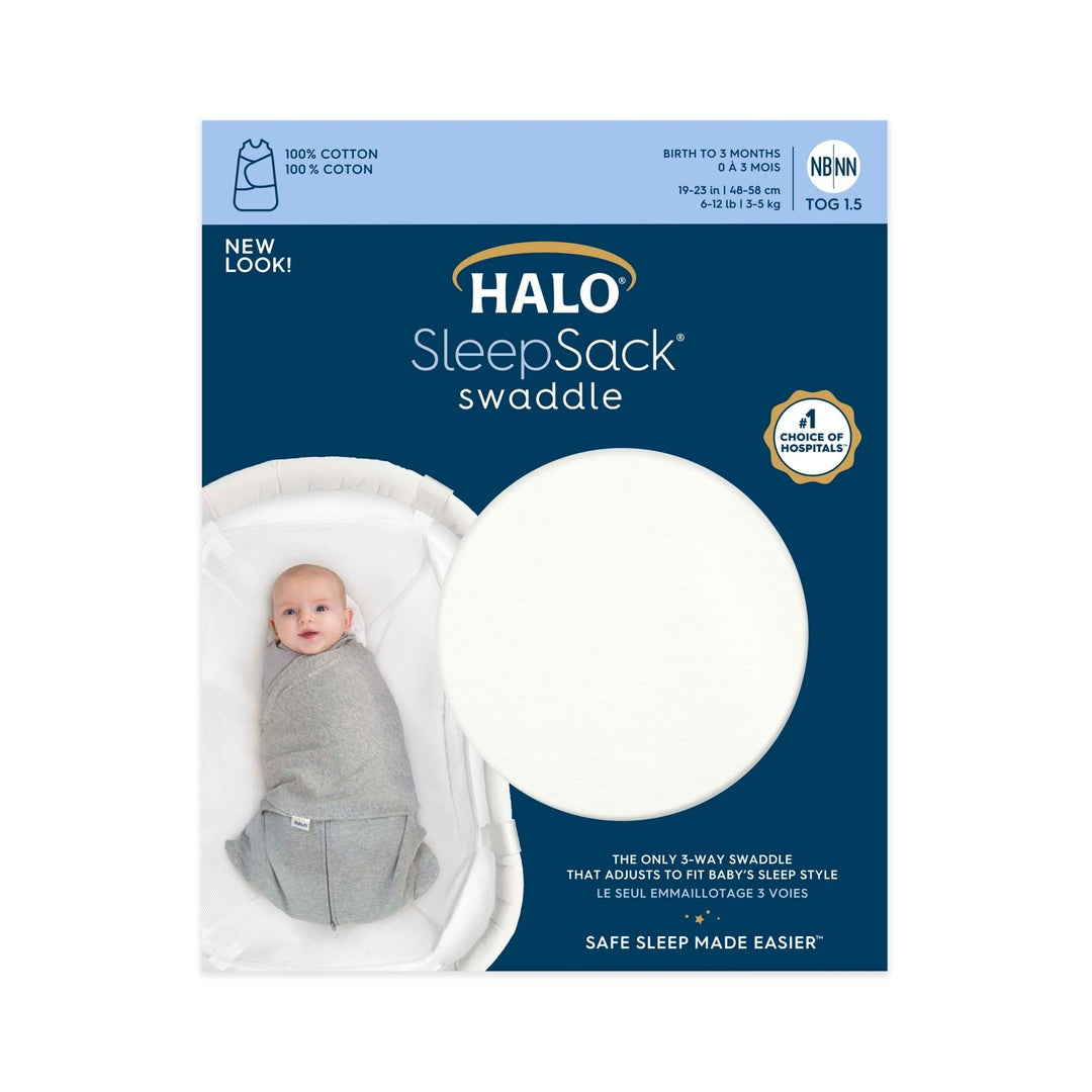 Halo Sleepsack Swaddle 100% Cotton - Cream - Guam Baby Company