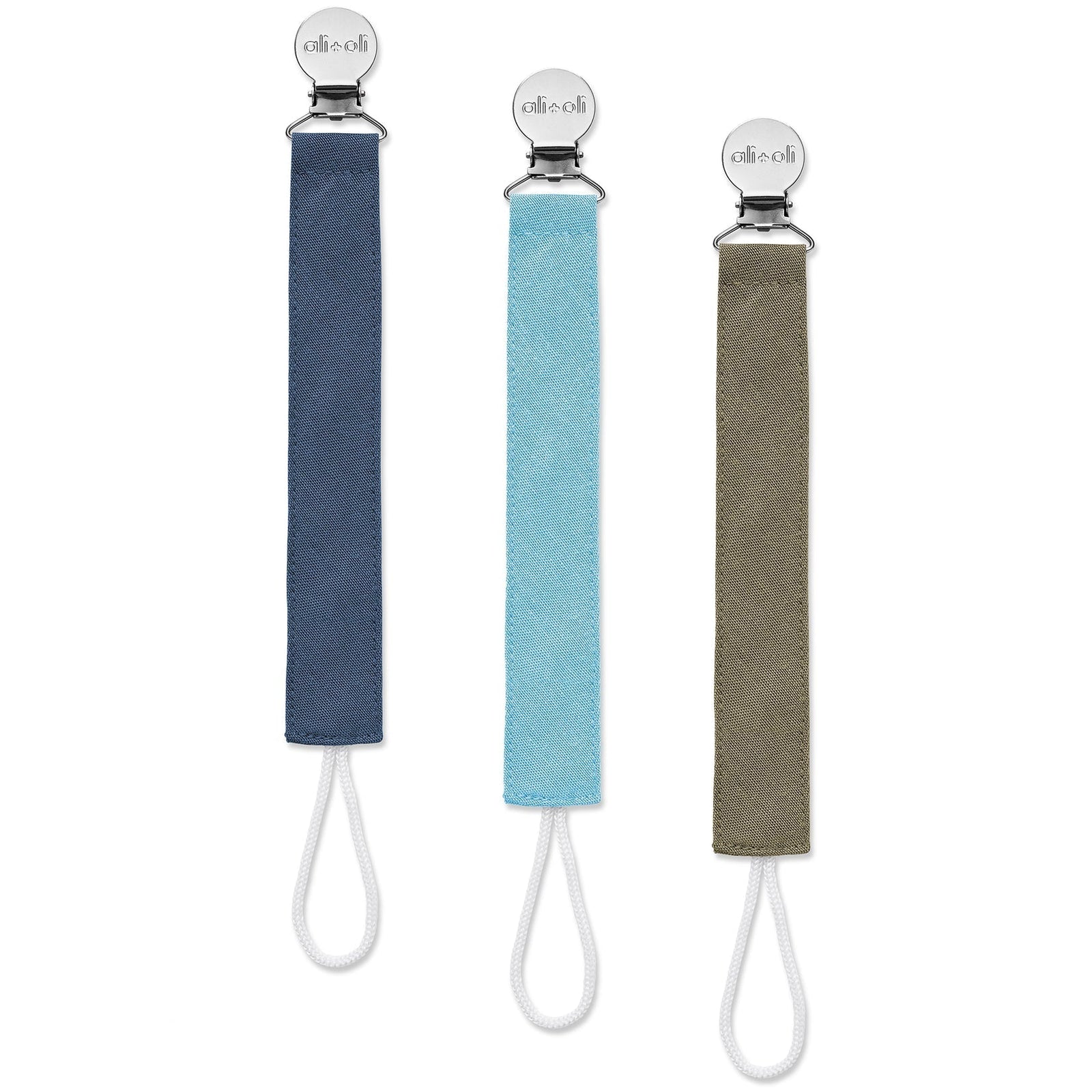 Jake - Linen Pacifier Clip (Set of 3) - Guam Baby Company