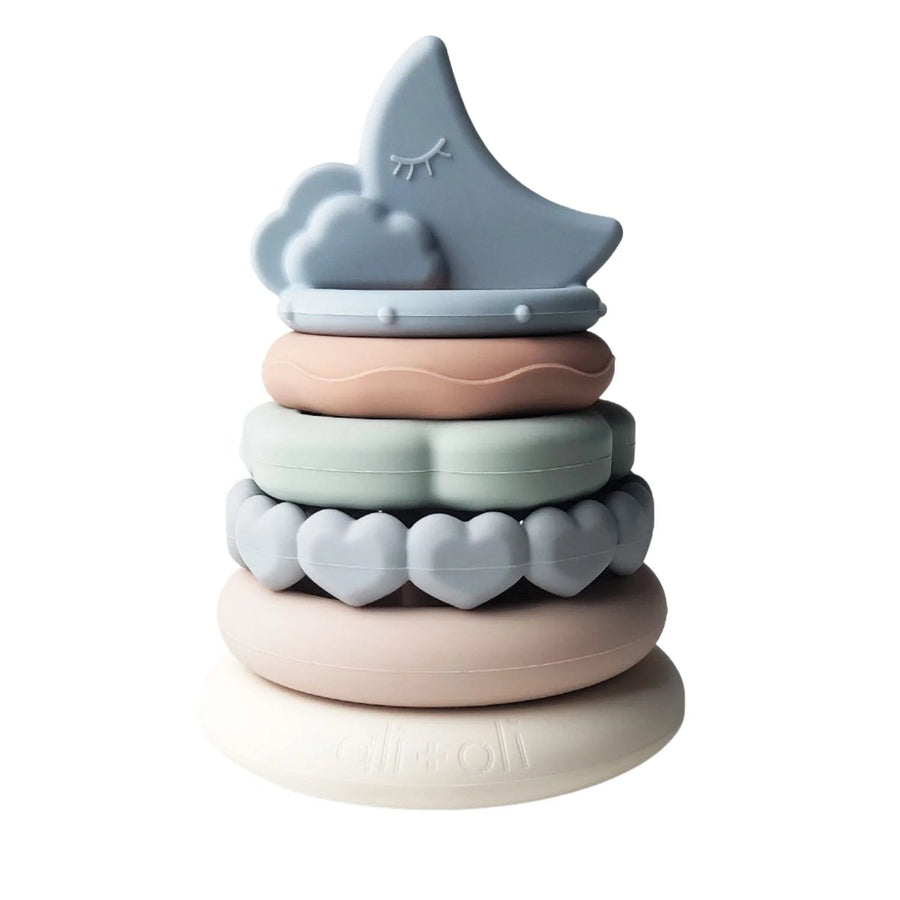 Moon - Soft Silicone Stacking Ring Tower (6-pc) - Guam Baby Company