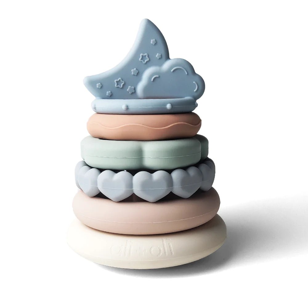 Moon - Soft Silicone Stacking Ring Tower (6-pc) - Guam Baby Company