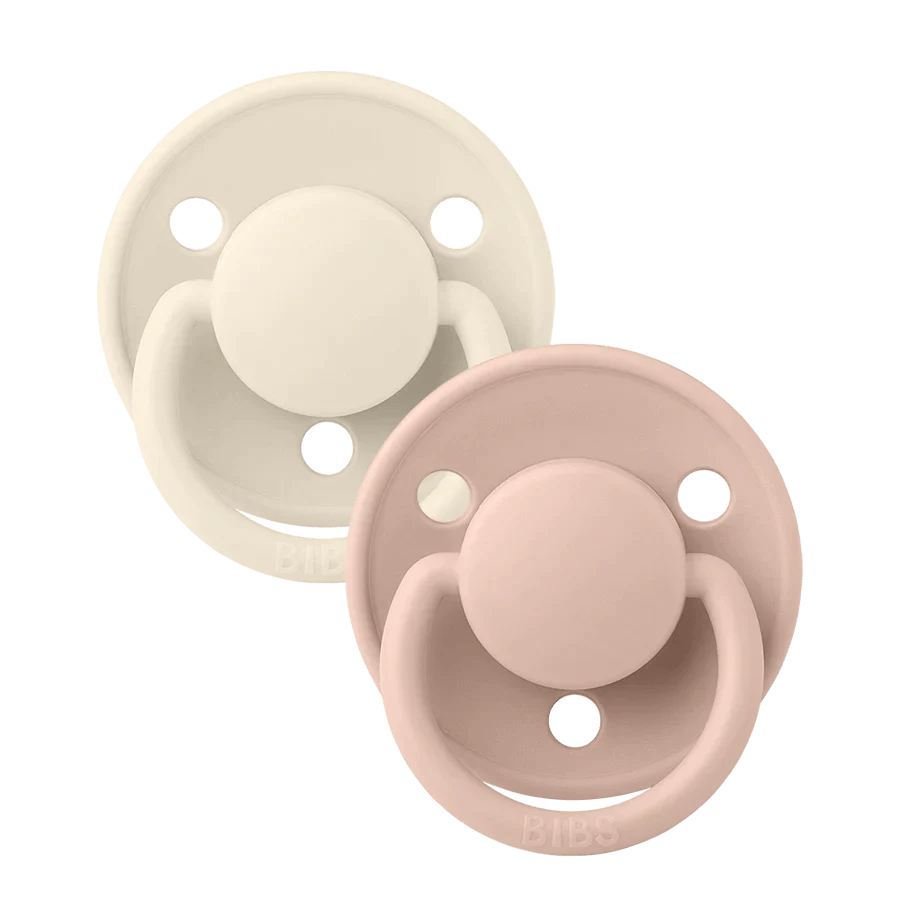 Pacifier De Lux Silicone 2 PACK Ivory/Blush - Guam Baby Company