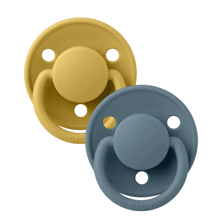 Pacifier De Lux Silicone 2 PACK Mustard/Petrol - Guam Baby Company
