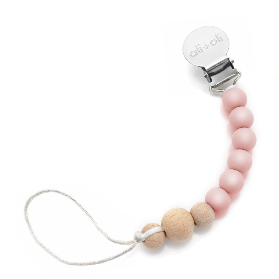 Pink Wood Pacifier Clip - Guam Baby Company