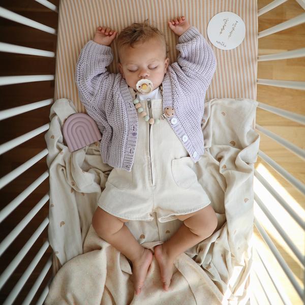 Muslin Swaddle Blanket Organic Cotton (Rainbows)