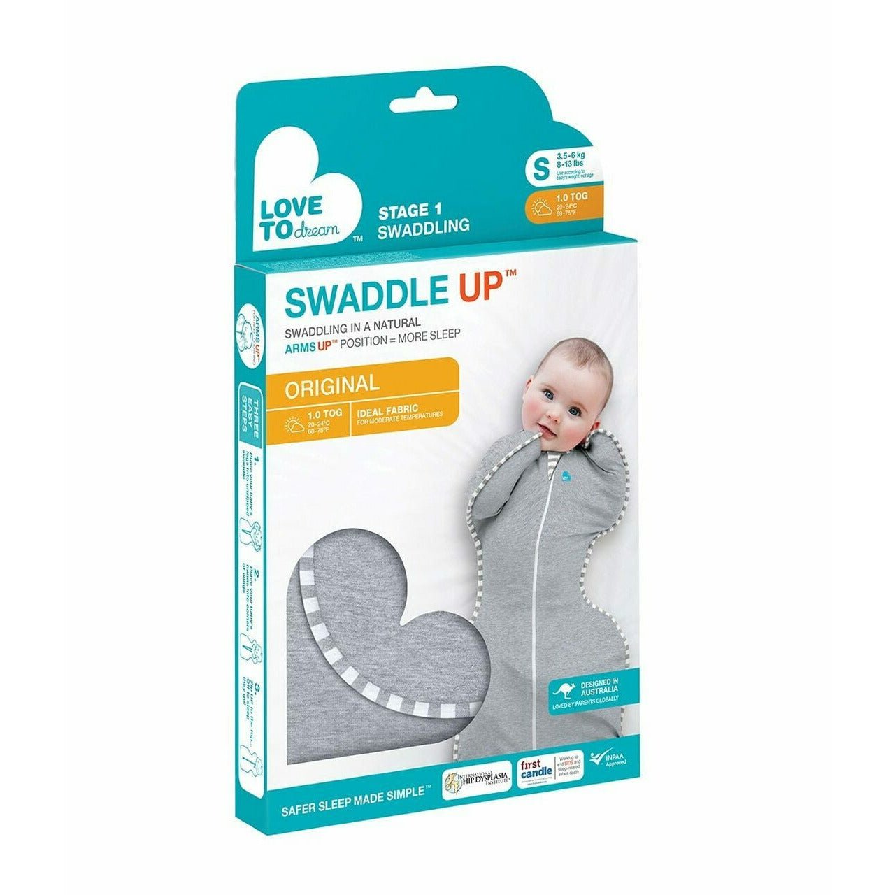 SWADDLE UP™ Original 1.0 TOG Gray - Guam Baby Company