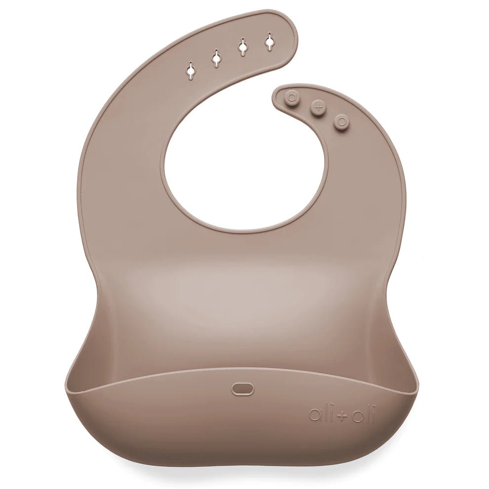 Taupe Silicone Bib - Guam Baby Company